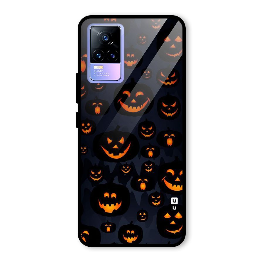 Pumpkin Smile Pattern Glass Back Case for Vivo Y73