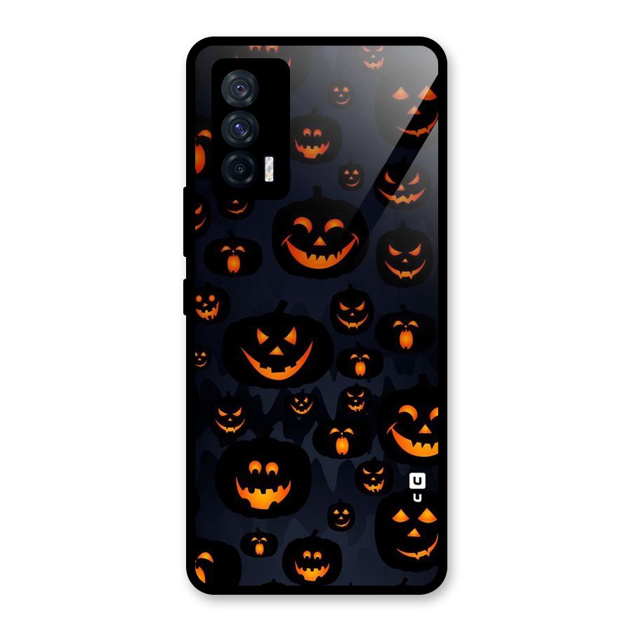 Pumpkin Smile Pattern Glass Back Case for Vivo iQOO 7 5G
