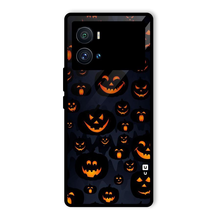 Pumpkin Smile Pattern Glass Back Case for Vivo iQOO 9 Pro