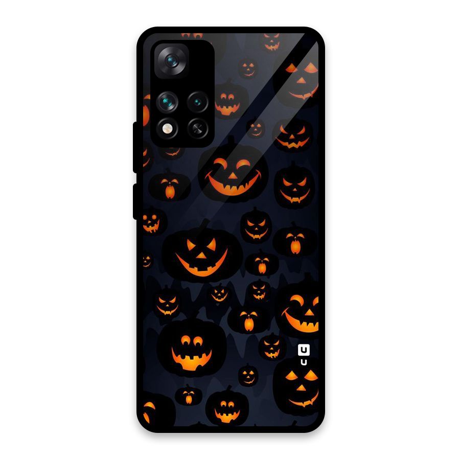 Pumpkin Smile Pattern Glass Back Case for Xiaomi 11i 5G