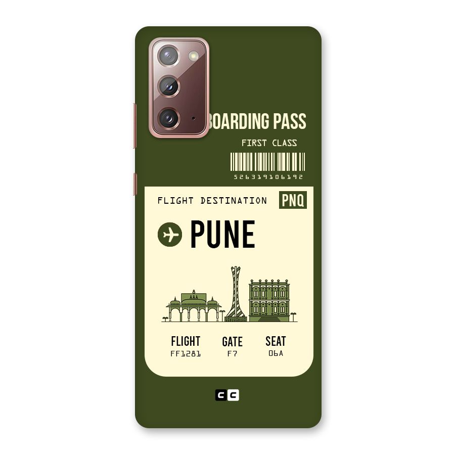 Pune Boarding Pass Back Case for Galaxy Note 20