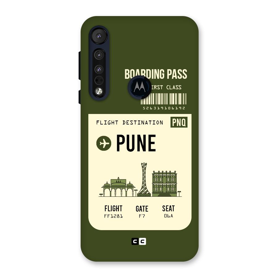 Pune Boarding Pass Back Case for Motorola One Macro
