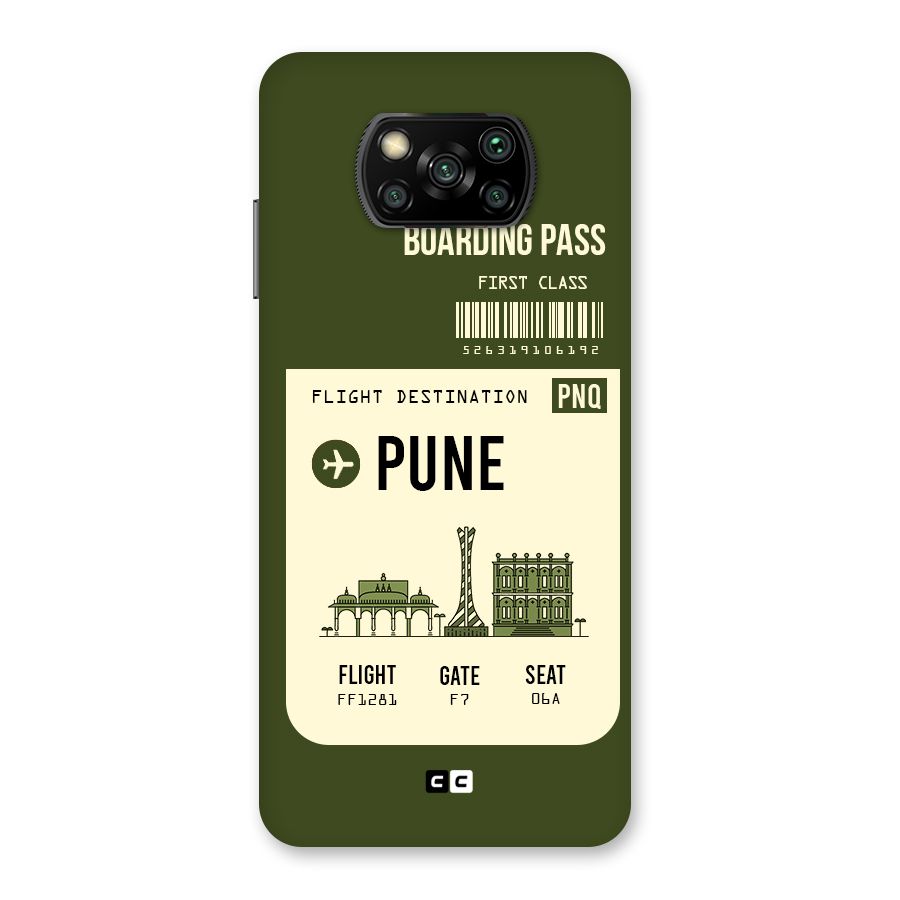 Pune Boarding Pass Back Case for Poco X3