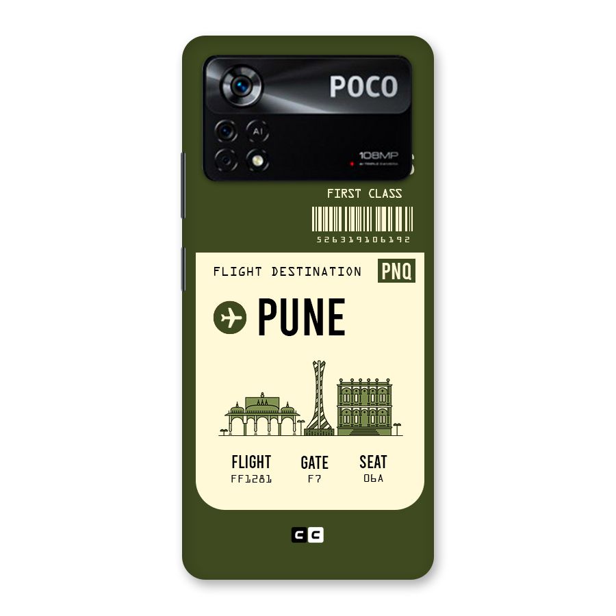 Pune Boarding Pass Back Case for Poco X4 Pro 5G