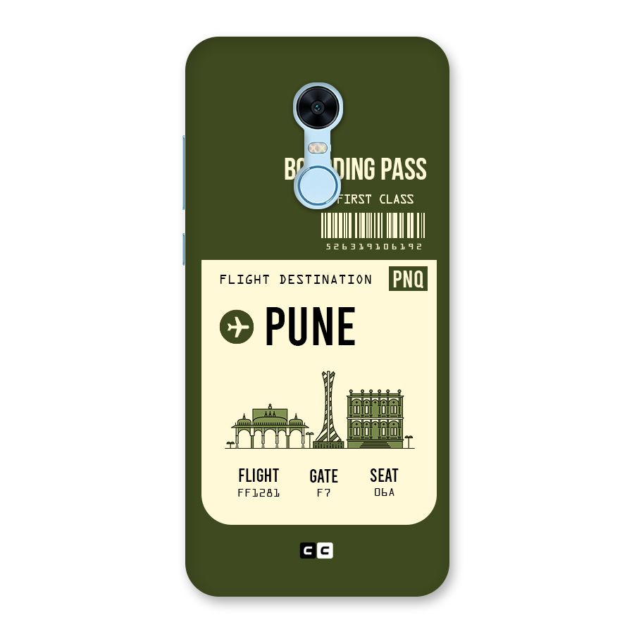 Pune Boarding Pass Back Case for Redmi Note 5