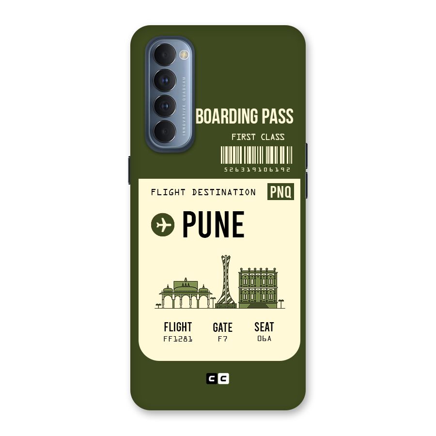 Pune Boarding Pass Back Case for Reno4 Pro