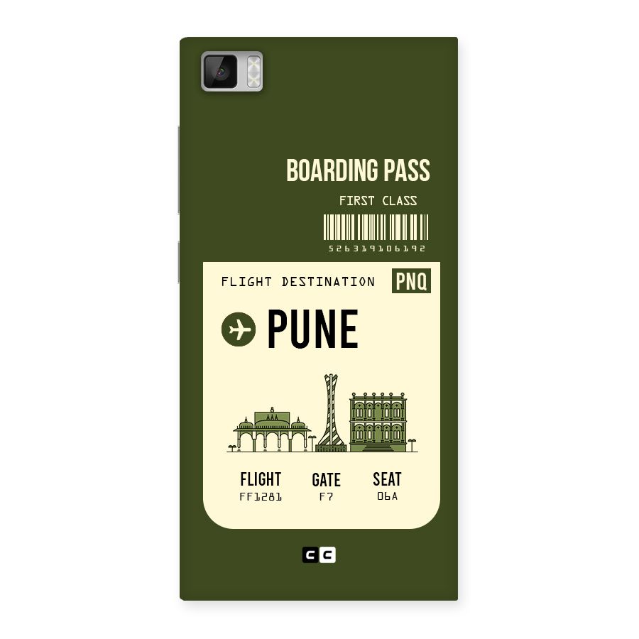 Pune Boarding Pass Back Case for Xiaomi Mi3
