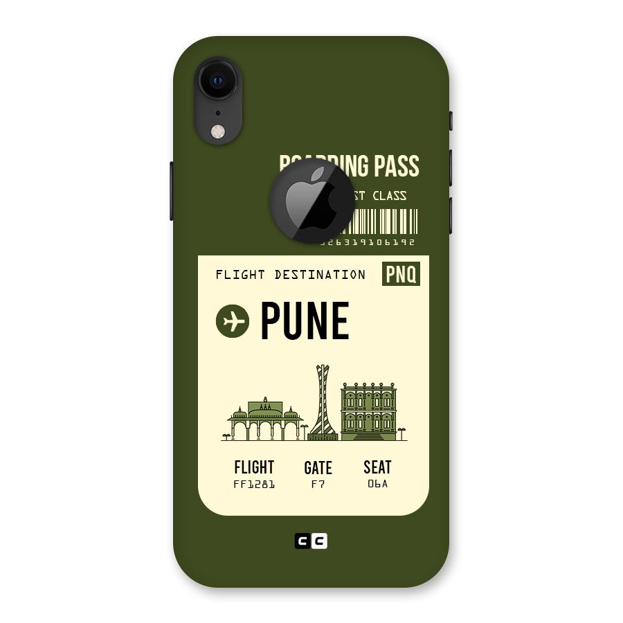 Pune Boarding Pass Back Case for iPhone XR Logo Cut