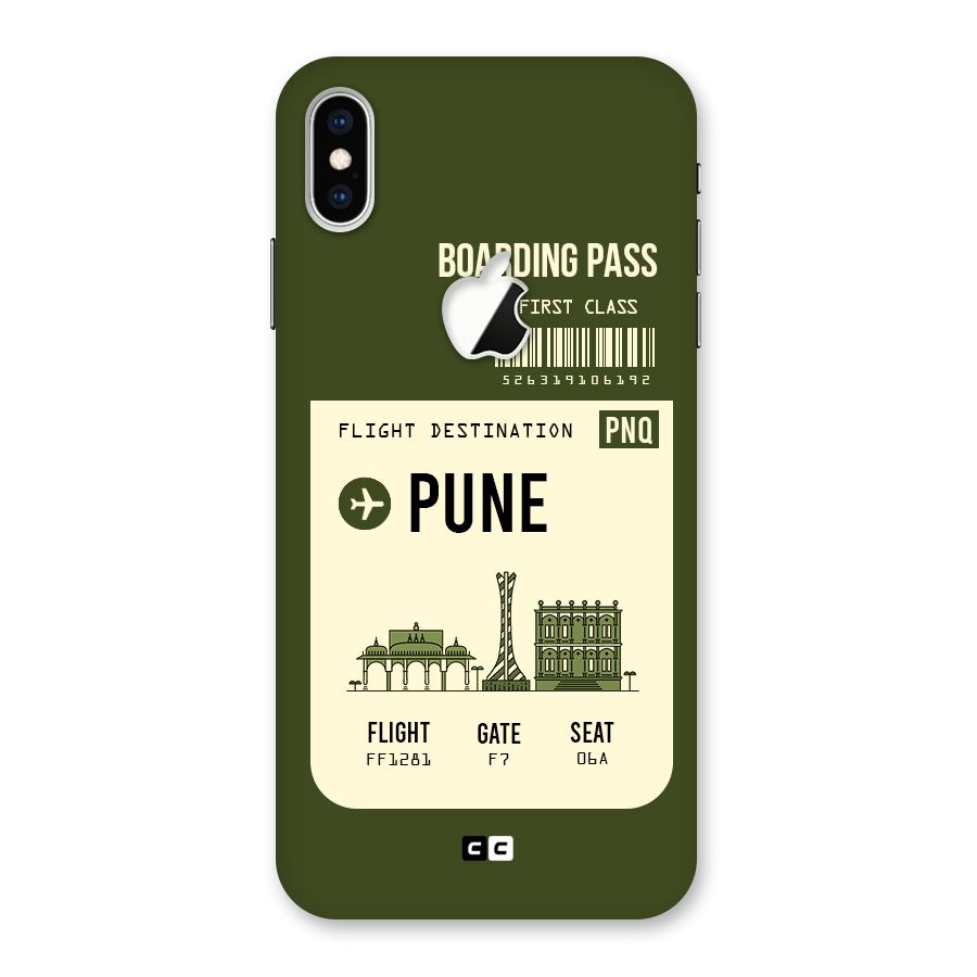 Pune Boarding Pass Back Case for iPhone XS Max Apple Cut