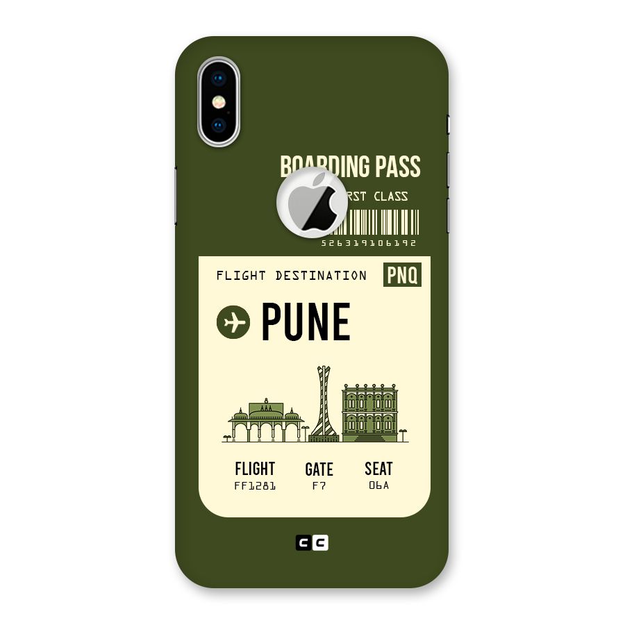 Pune Boarding Pass Back Case for iPhone X Logo Cut