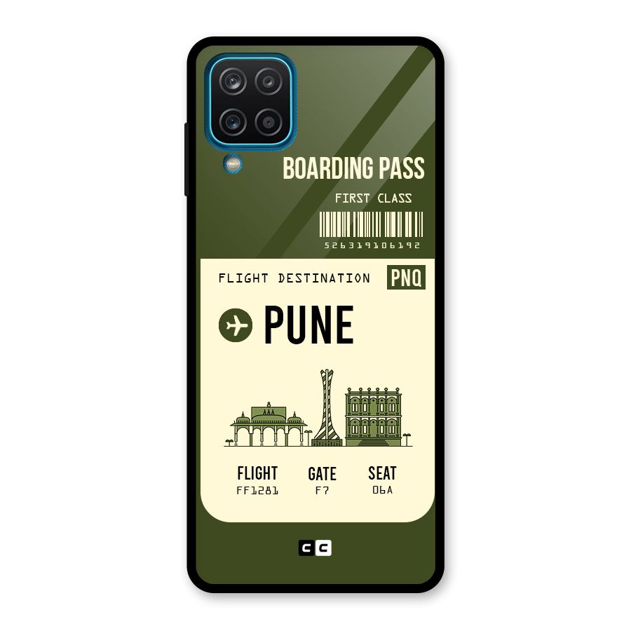 Pune Boarding Pass Glass Back Case for Galaxy A12