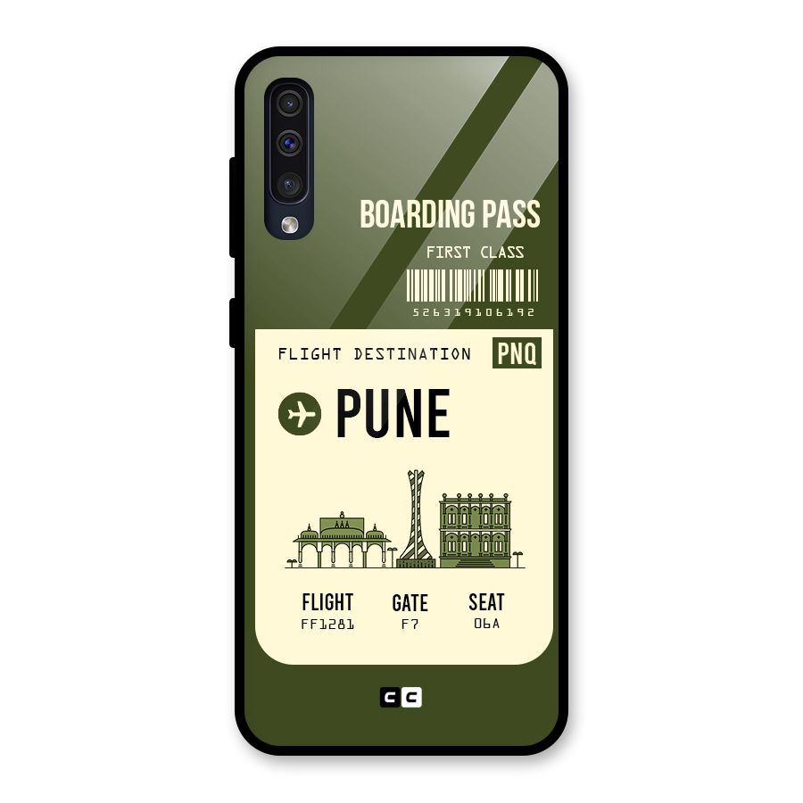 Pune Boarding Pass Glass Back Case for Galaxy A30s