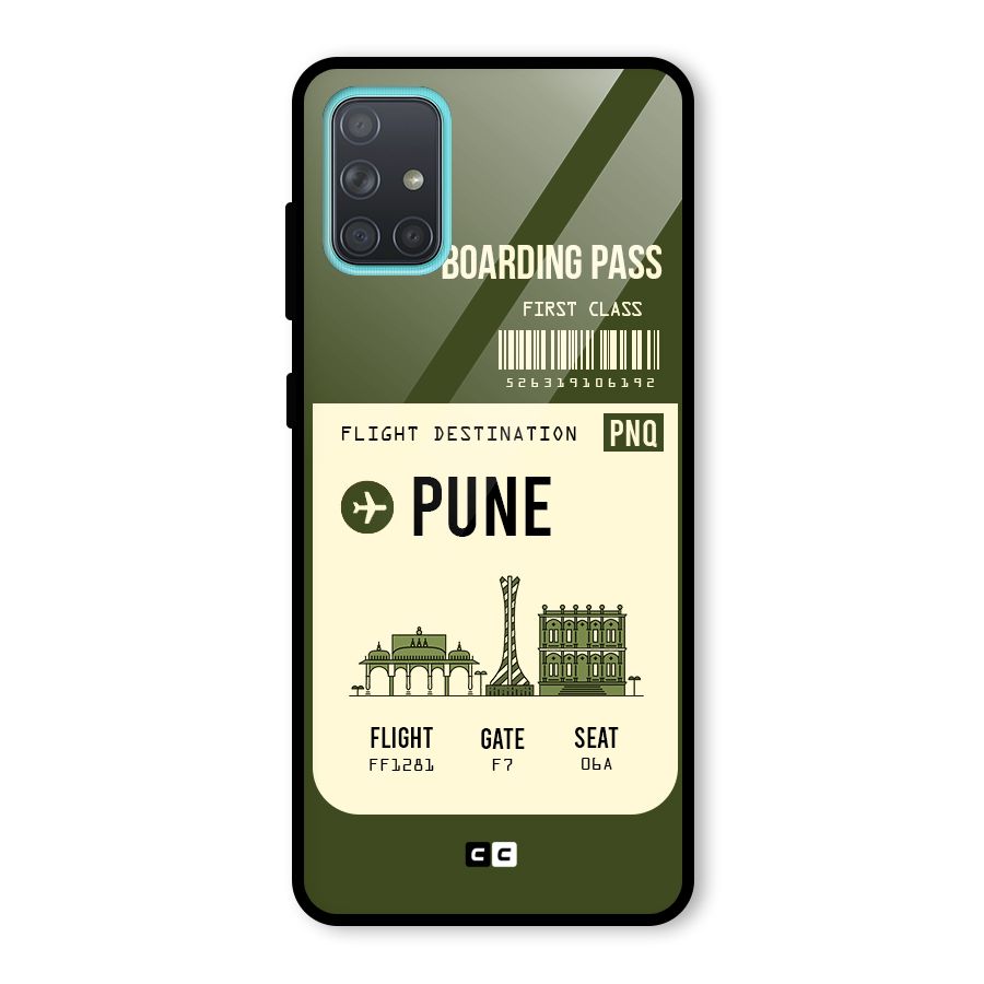 Pune Boarding Pass Glass Back Case for Galaxy A71