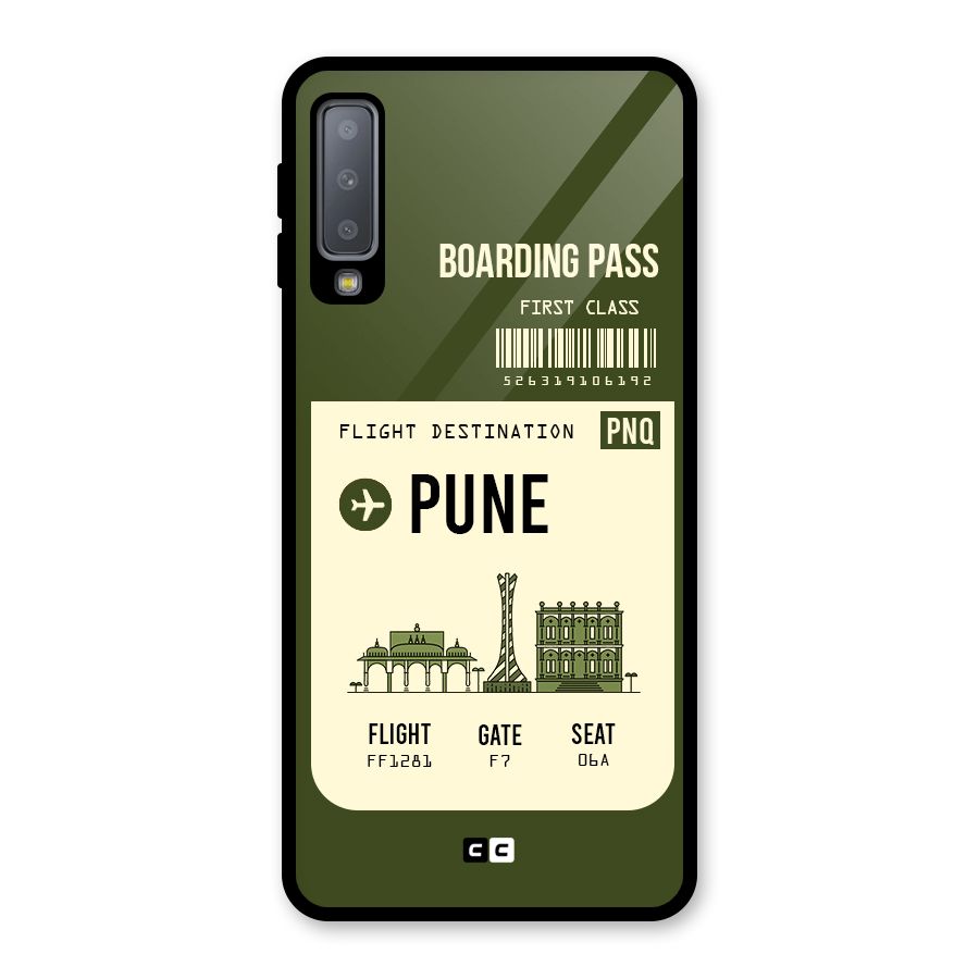 Pune Boarding Pass Glass Back Case for Galaxy A7 (2018)