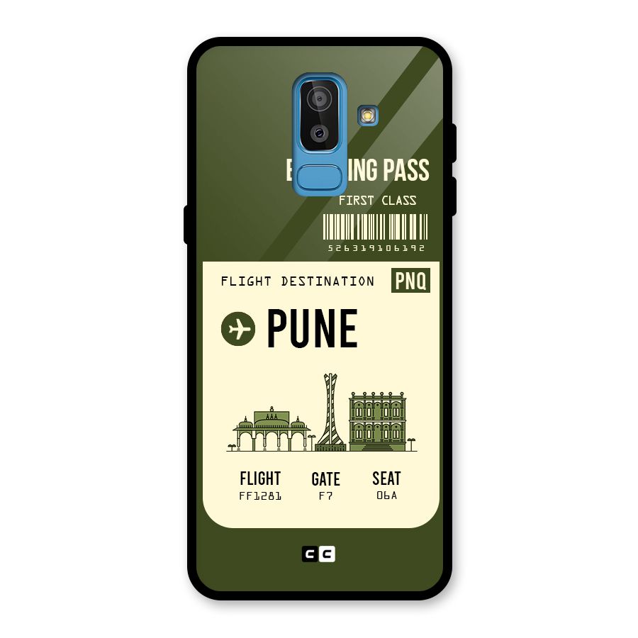 Pune Boarding Pass Glass Back Case for Galaxy J8