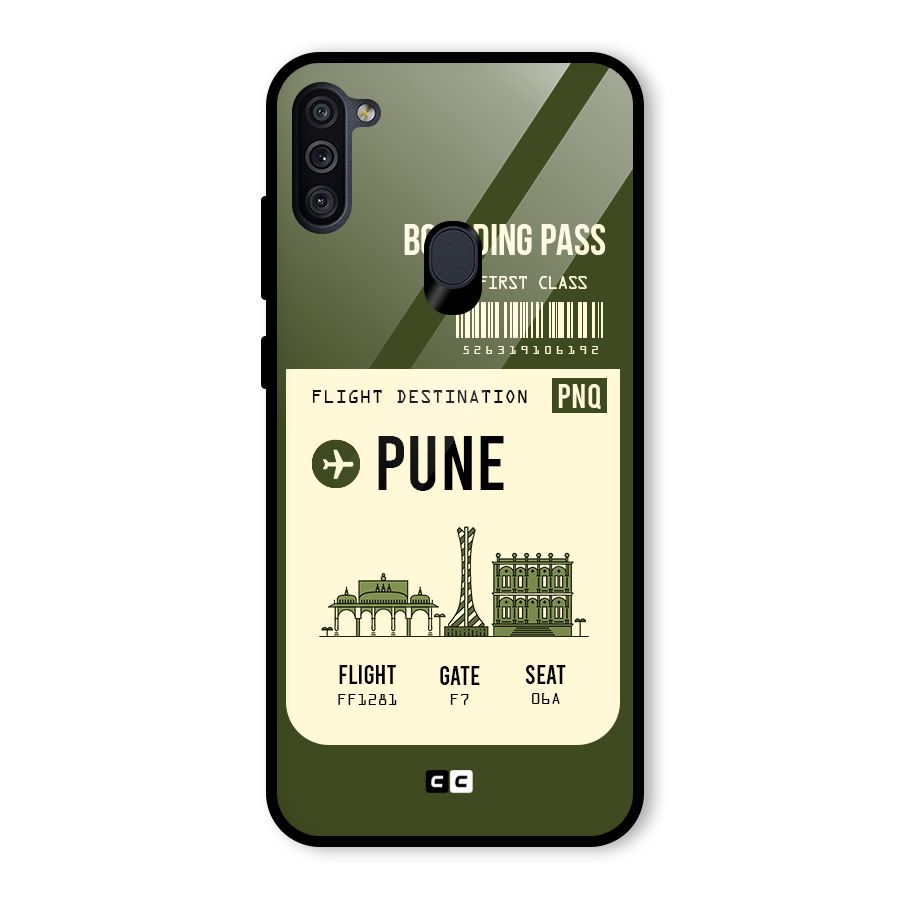 Pune Boarding Pass Glass Back Case for Galaxy M11