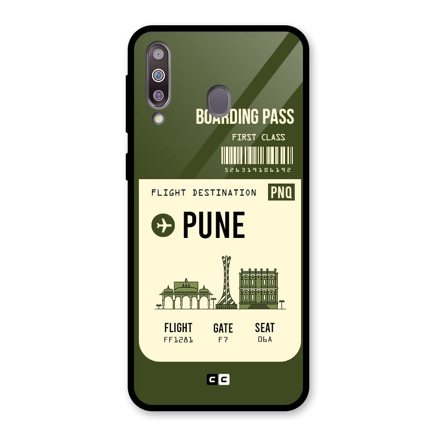 Pune Boarding Pass Glass Back Case for Galaxy M30