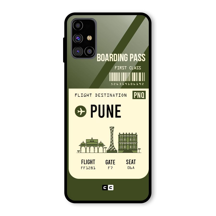 Pune Boarding Pass Glass Back Case for Galaxy M31s