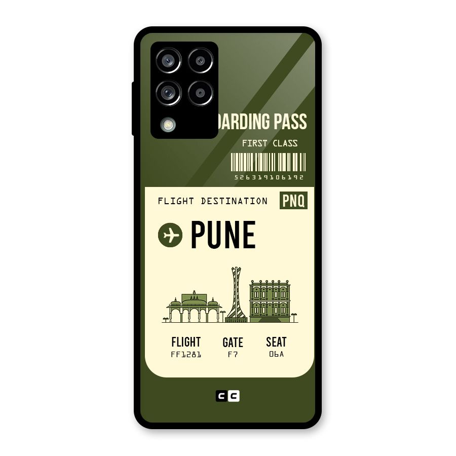 Pune Boarding Pass Glass Back Case for Galaxy M53 5G
