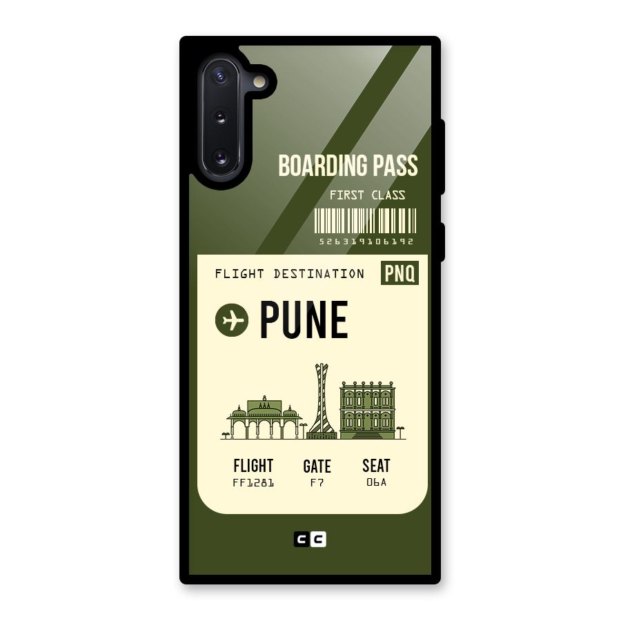 Pune Boarding Pass Glass Back Case for Galaxy Note 10