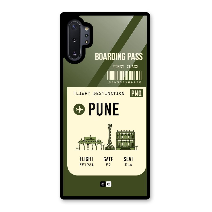 Pune Boarding Pass Glass Back Case for Galaxy Note 10 Plus
