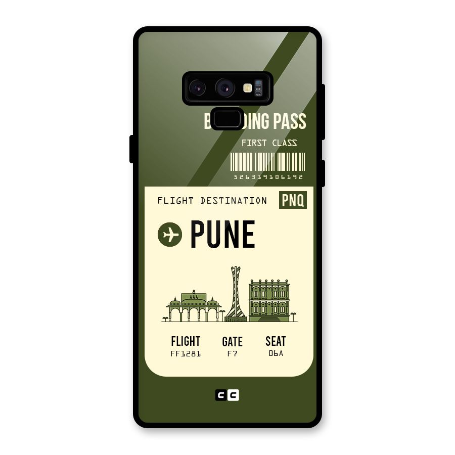 Pune Boarding Pass Glass Back Case for Galaxy Note 9