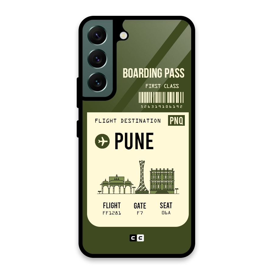 Pune Boarding Pass Glass Back Case for Galaxy S22 5G