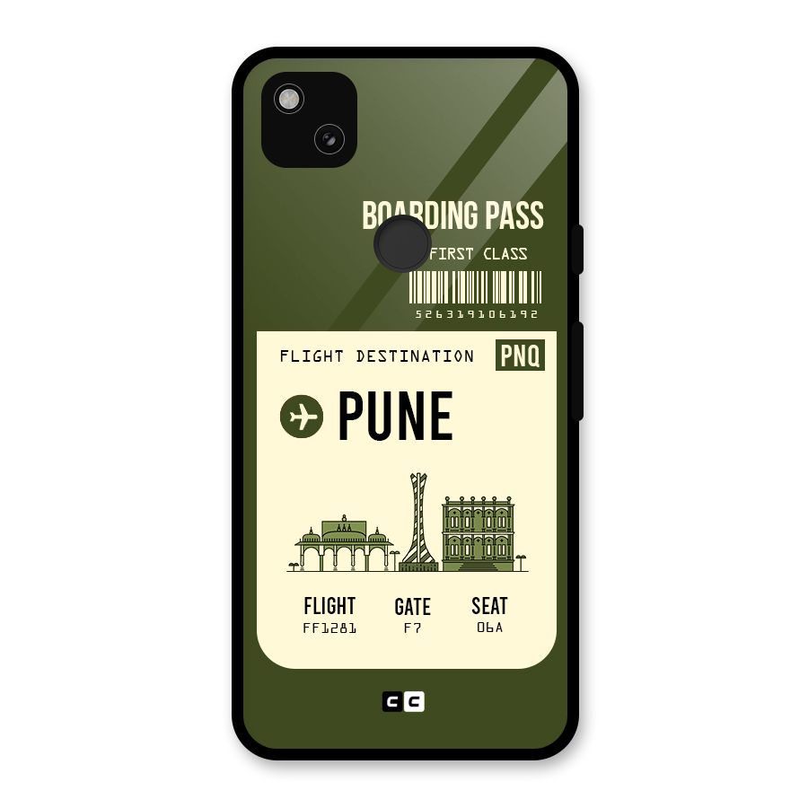 Pune Boarding Pass Glass Back Case for Google Pixel 4a
