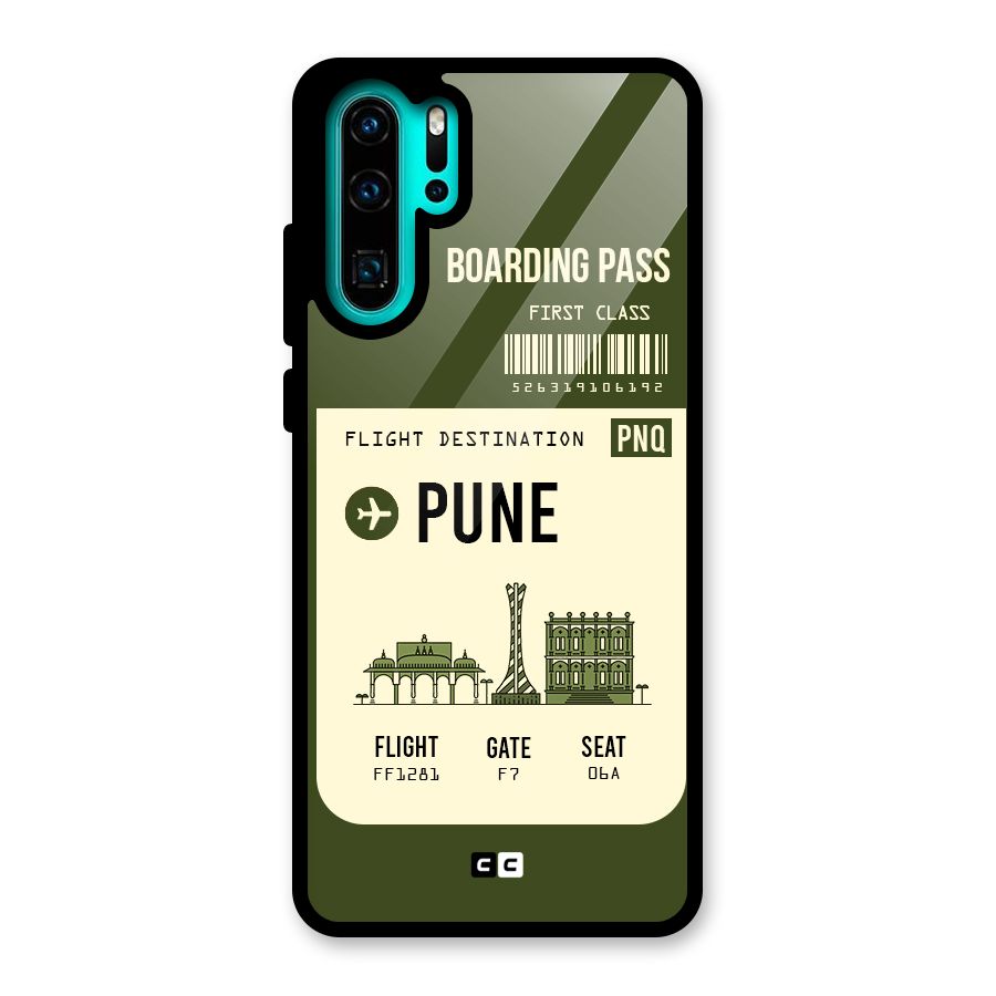 Pune Boarding Pass Glass Back Case for Huawei P30 Pro
