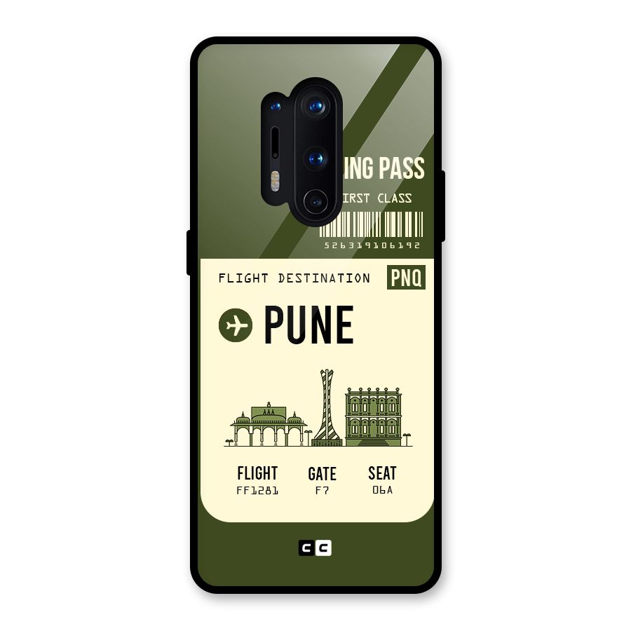 Pune Boarding Pass Glass Back Case for OnePlus 8 Pro