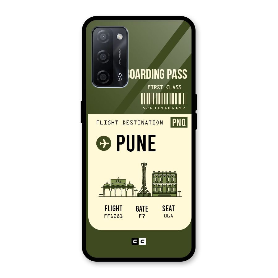 Pune Boarding Pass Glass Back Case for Oppo A53s 5G