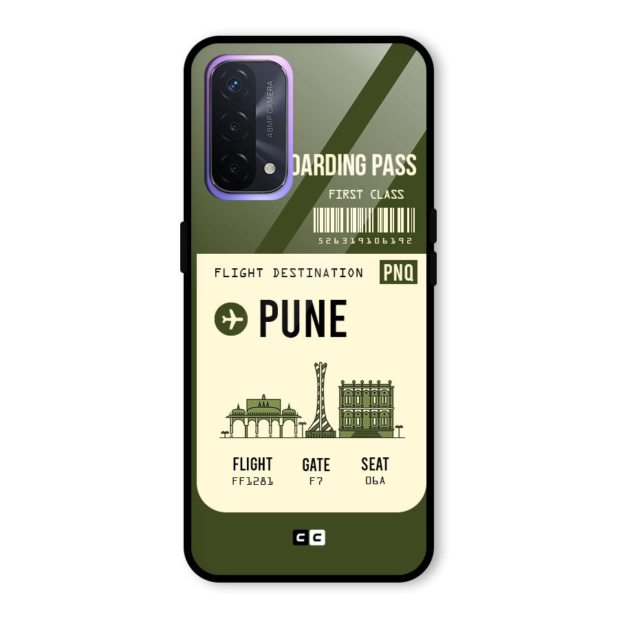 Pune Boarding Pass Glass Back Case for Oppo A74 5G