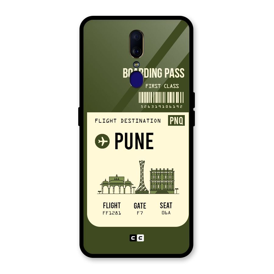 Pune Boarding Pass Glass Back Case for Oppo F11