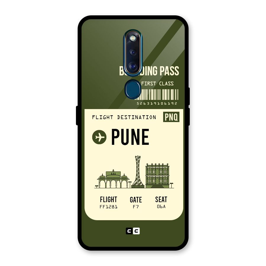 Pune Boarding Pass Glass Back Case for Oppo F11 Pro