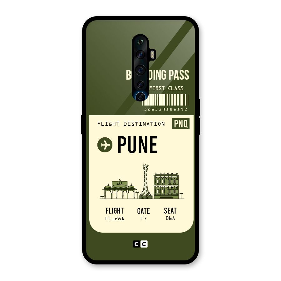 Pune Boarding Pass Glass Back Case for Oppo Reno2 Z