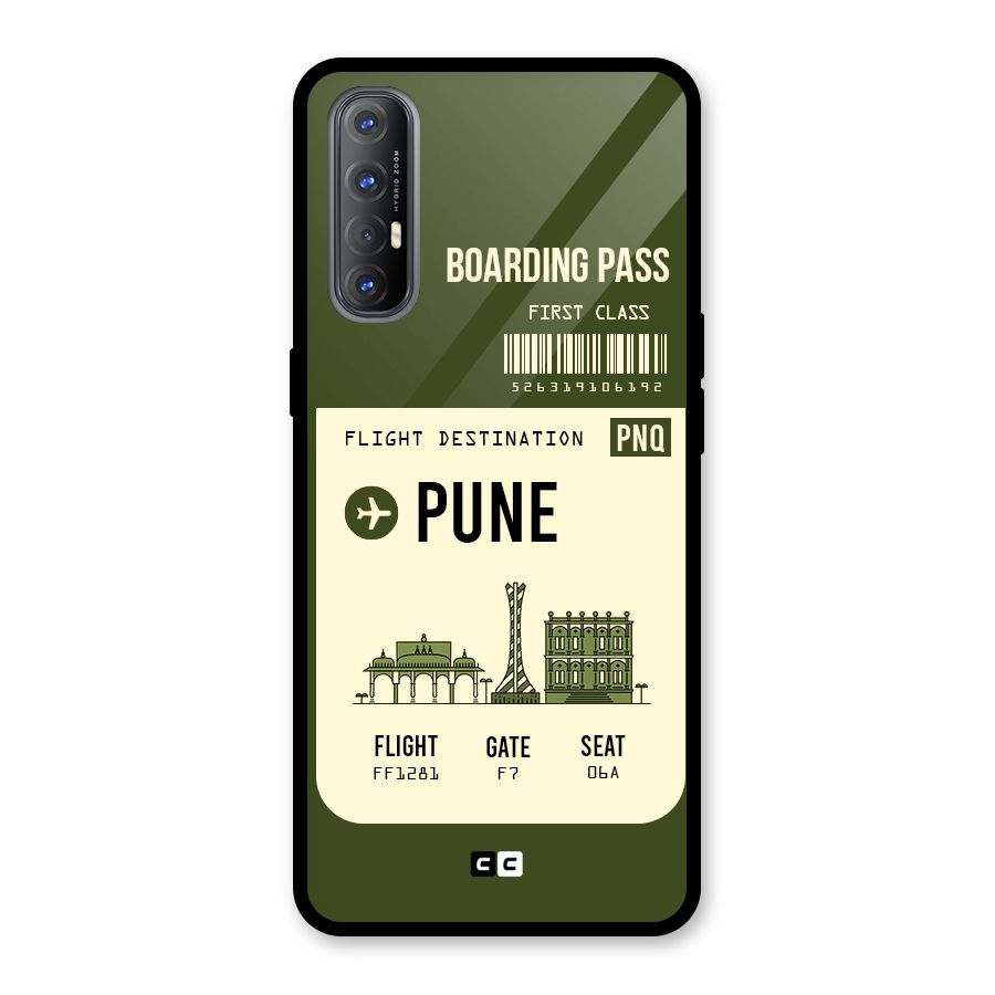 Pune Boarding Pass Glass Back Case for Oppo Reno3 Pro
