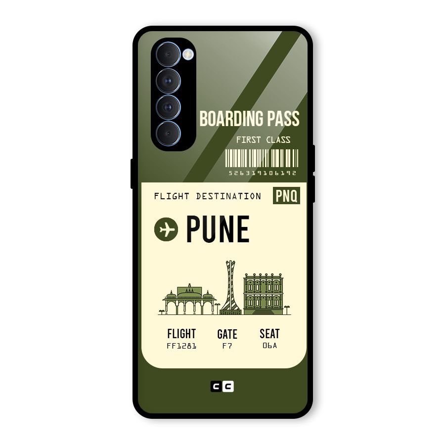 Pune Boarding Pass Glass Back Case for Oppo Reno4 Pro
