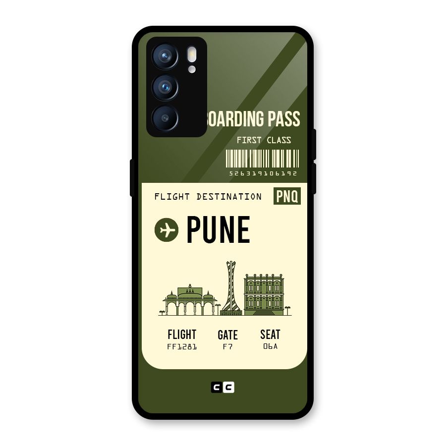 Pune Boarding Pass Glass Back Case for Oppo Reno6 5G