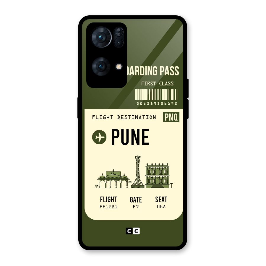 Pune Boarding Pass Glass Back Case for Oppo Reno7 Pro 5G