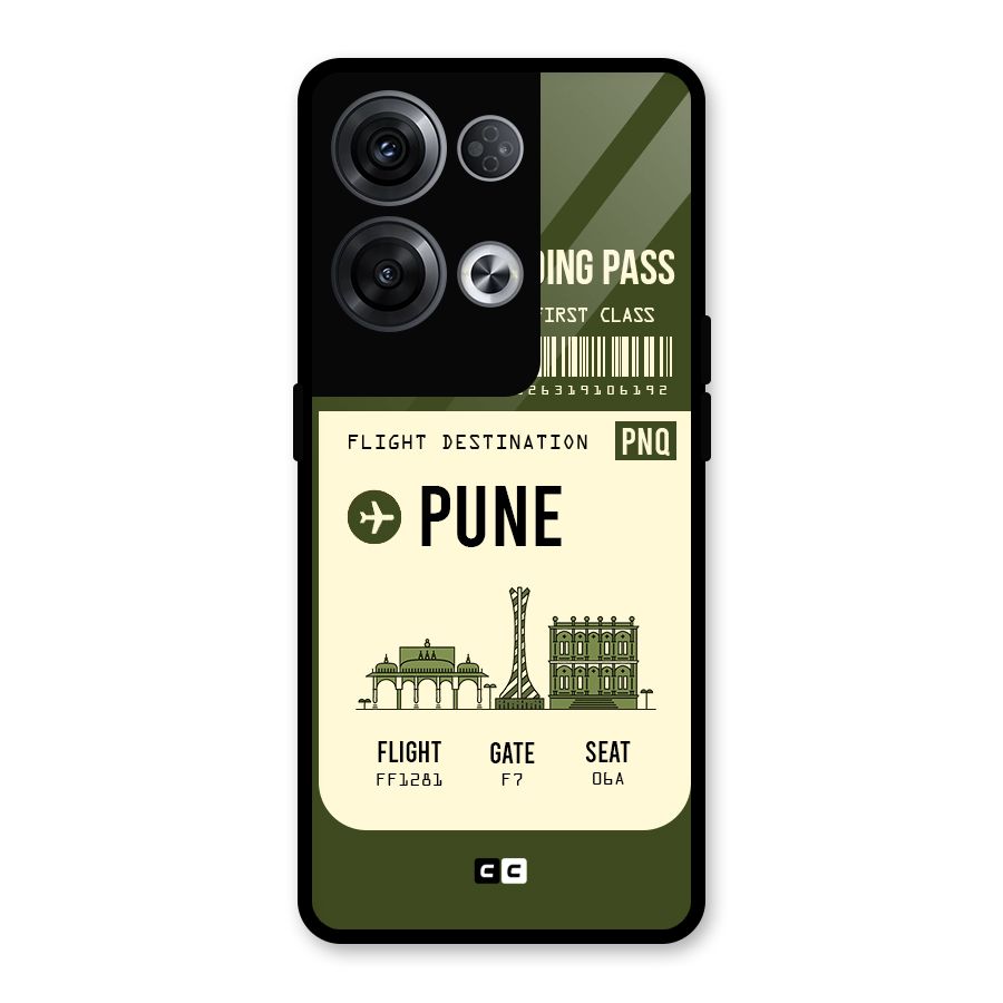 Pune Boarding Pass Glass Back Case for Oppo Reno8 Pro 5G