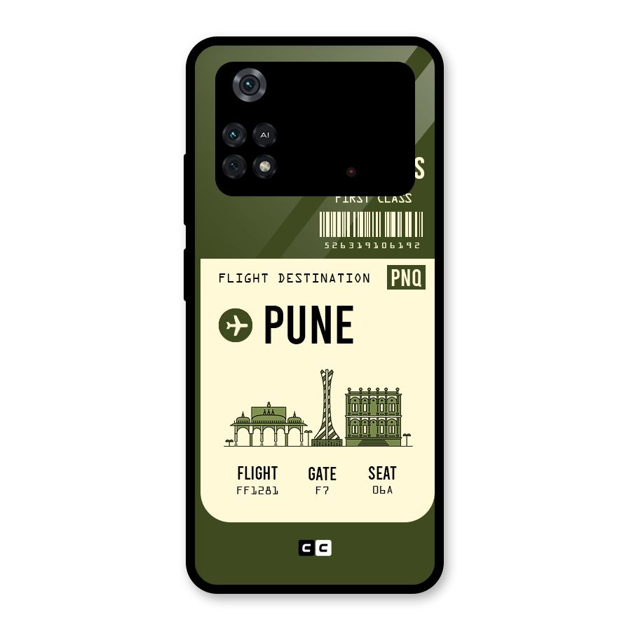 Pune Boarding Pass Glass Back Case for Poco M4 Pro 4G