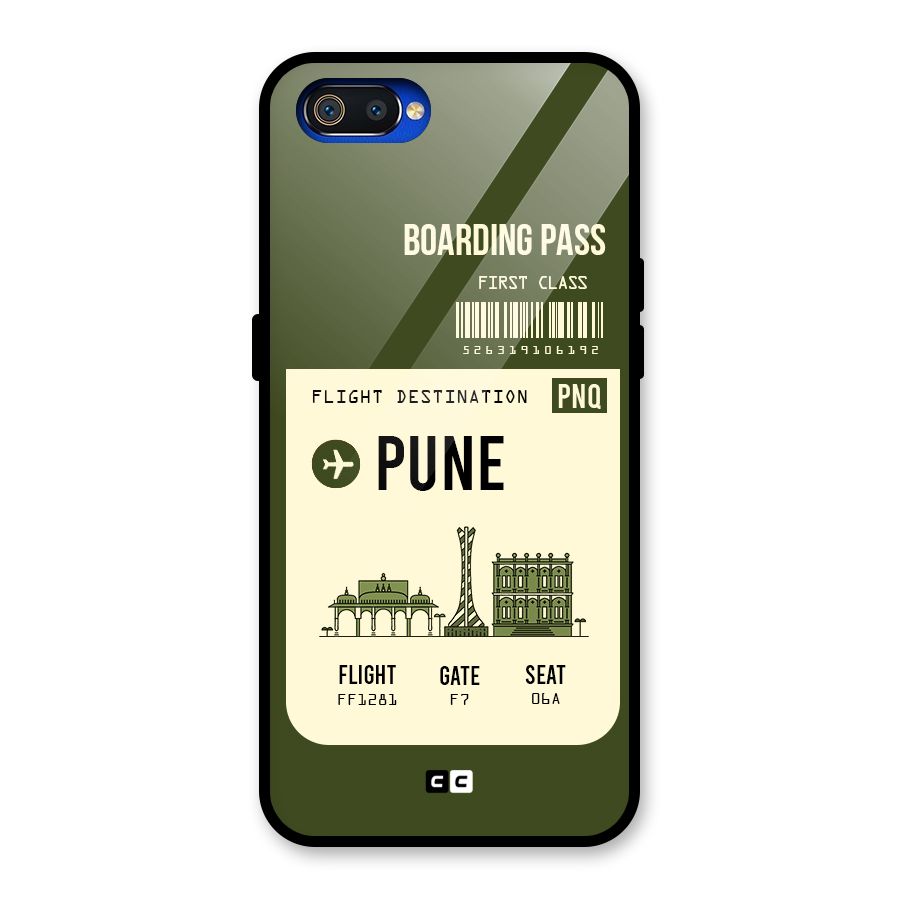 Pune Boarding Pass Glass Back Case for Realme C2