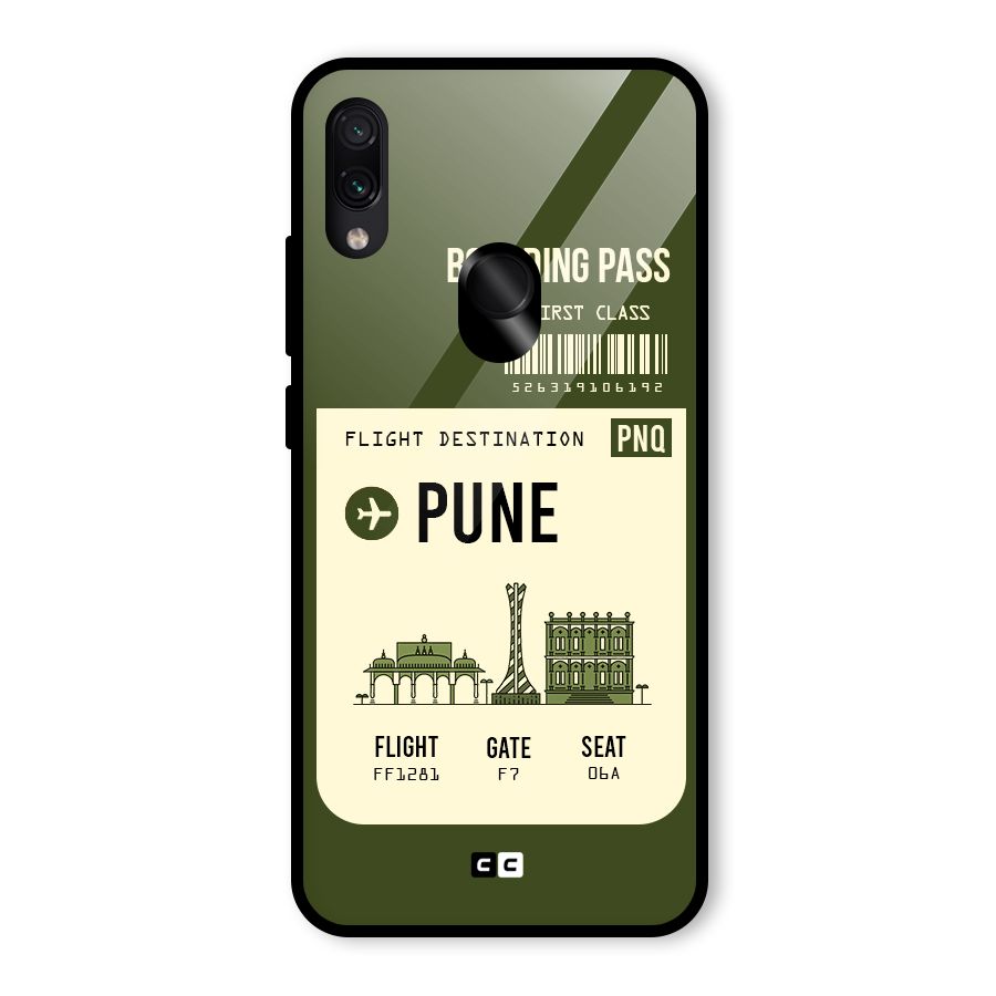 Pune Boarding Pass Glass Back Case for Redmi Note 7
