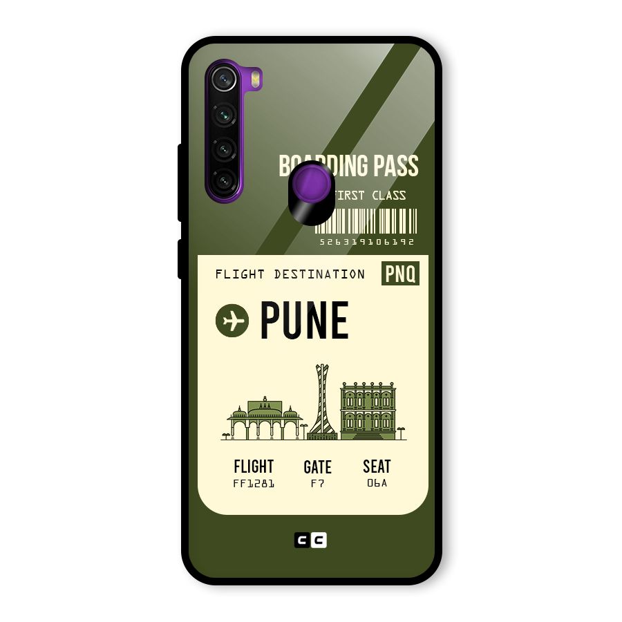 Pune Boarding Pass Glass Back Case for Redmi Note 8