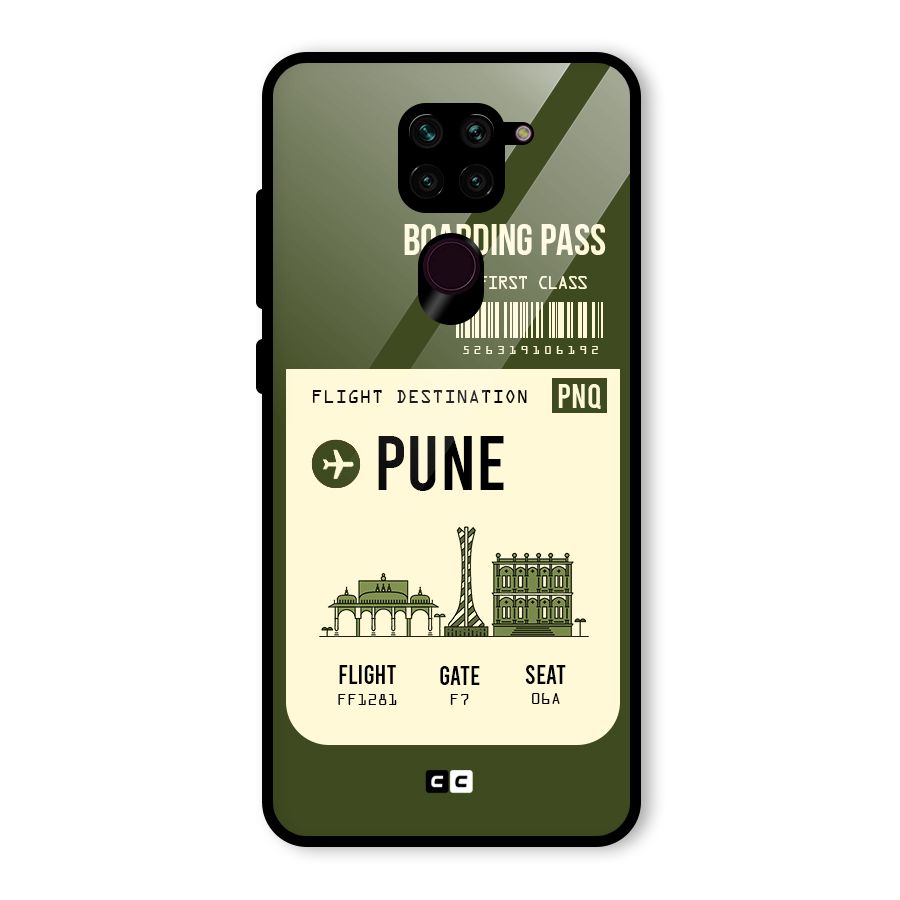 Pune Boarding Pass Glass Back Case for Redmi Note 9