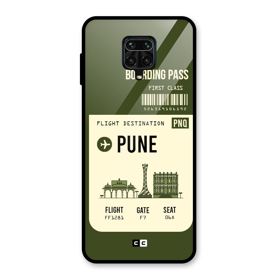 Pune Boarding Pass Glass Back Case for Redmi Note 9 Pro