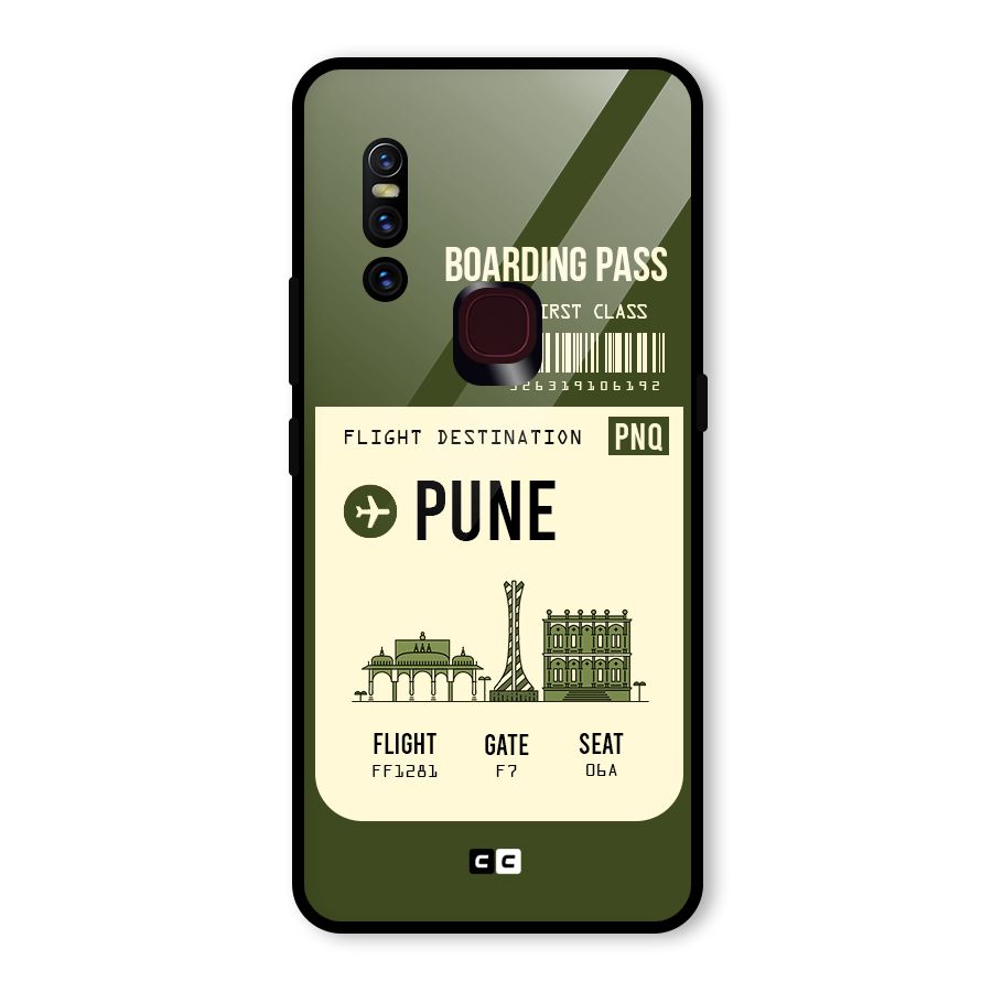 Pune Boarding Pass Glass Back Case for Vivo V15