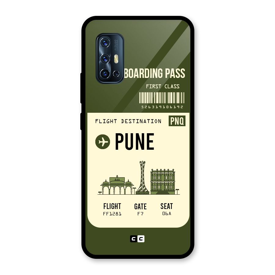 Pune Boarding Pass Glass Back Case for Vivo V17