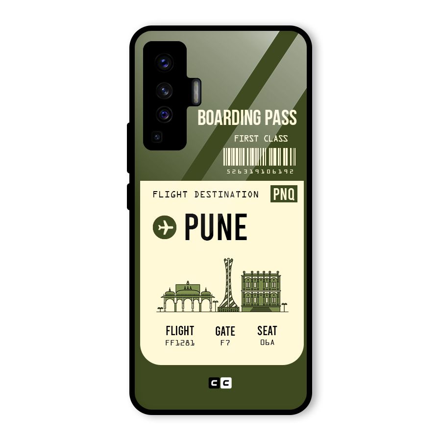 Pune Boarding Pass Glass Back Case for Vivo X50