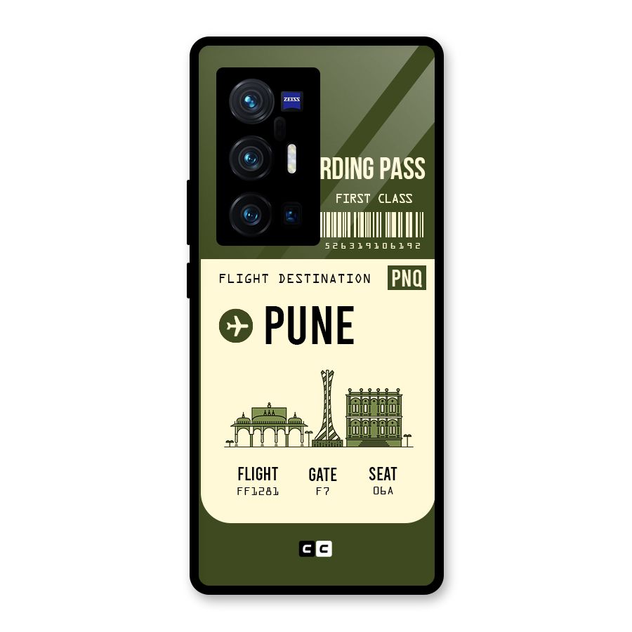 Pune Boarding Pass Glass Back Case for Vivo X70 Pro Plus